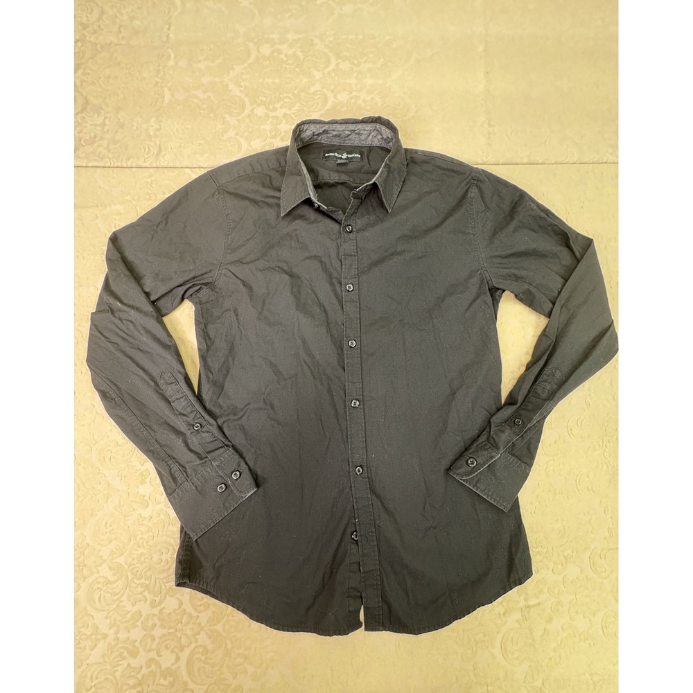 Beverly Hills Polo Club Men's Black Long Sleeve Casual Button Down Shirt Size S